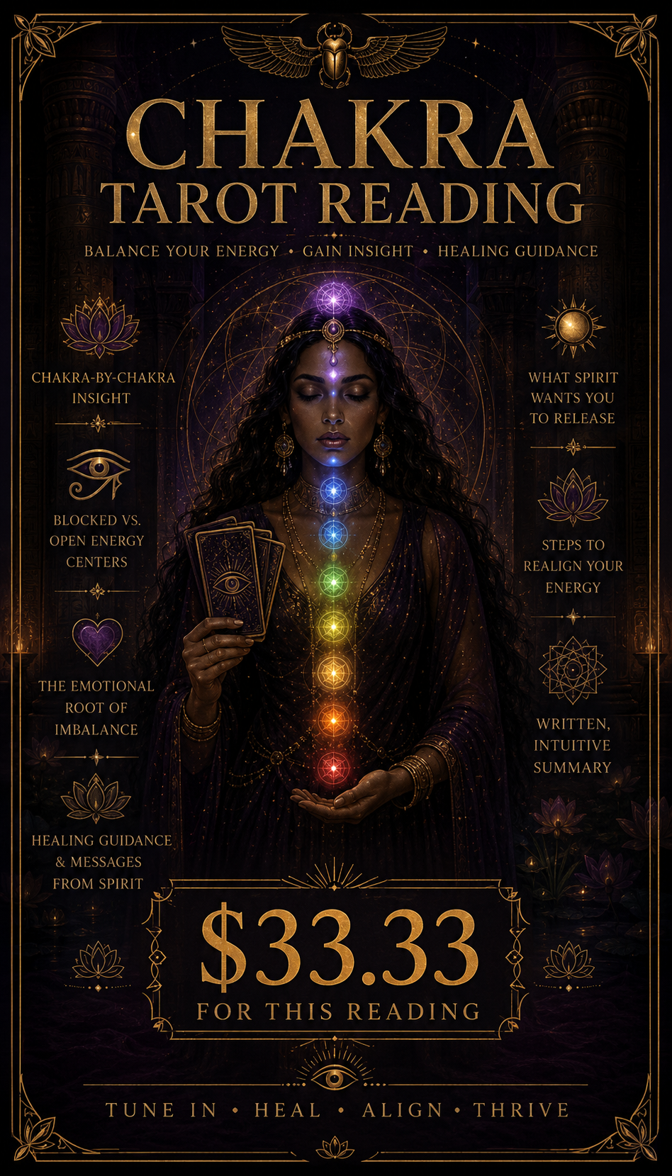 Chakra Tarot Reading • Aura Energy Insight • Blockages & Healing Guidance